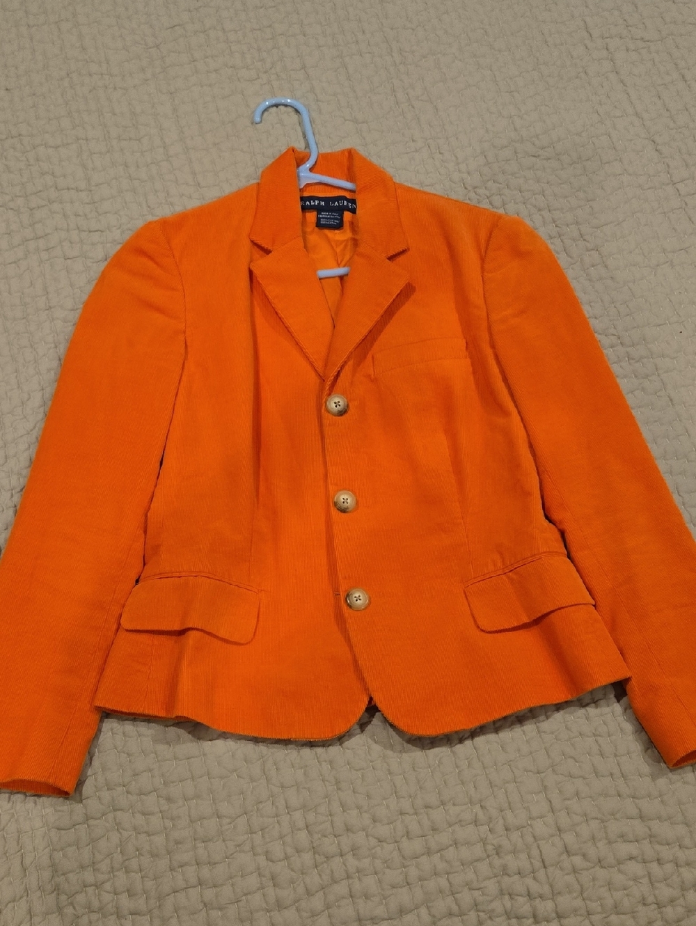 VINTAGE Ralph Lauren Orange Corduroy Blazer